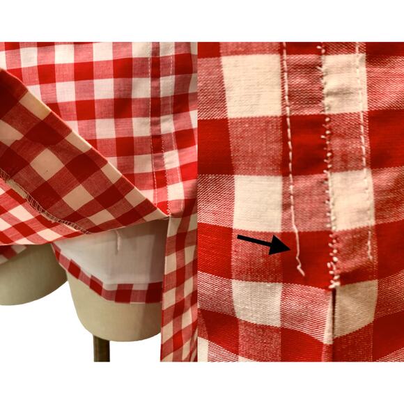 Vintage 60s Mod David Smith Red White Gingham Tennis Skort w Large Tulip | W 28" - Picture 10 of 10